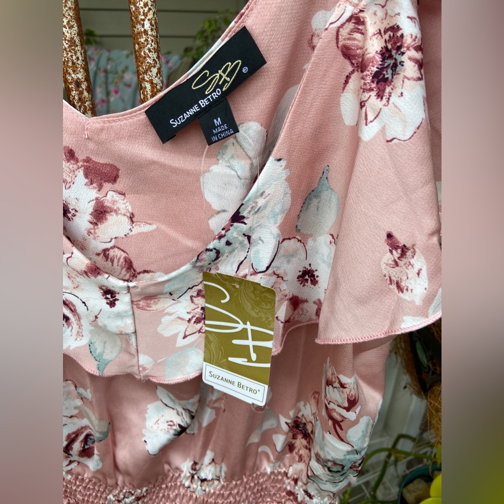 NWT💮SuzanneBetro💮Sz-M ColdShoulder/ScoopNeck ElasticWaist Soft,Sexy,Flowy,Fun